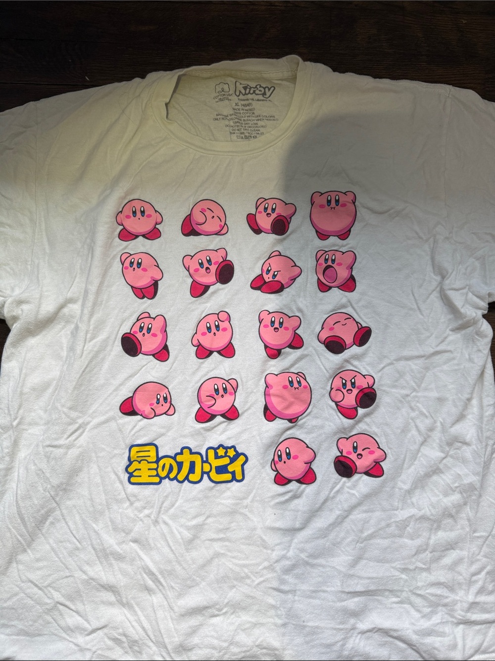 Men’s Cotton Kirby Character Grid Graphic Tee - Pink on White - Picture 2 of 6